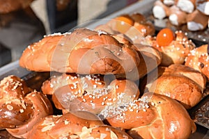 A brioche braid in Easter time photo